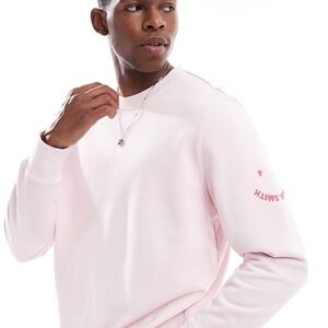 PS Paul Smith happy logo crew neck sweatshirt in light pink